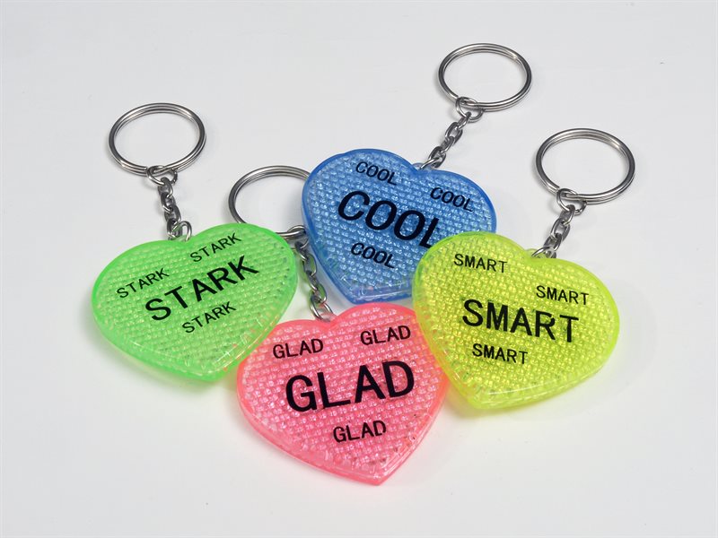 Reflex hjärta på nyckelring 48st/fp