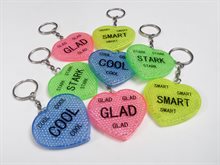 Reflex hjärta på nyckelring 48st/fp